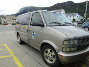 Airport shuttle for our Haines Alaska Hotel